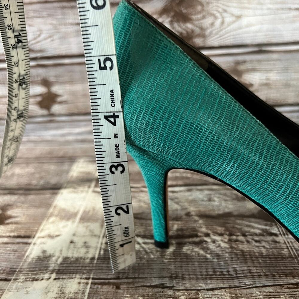 White House Black Market Turquoise Teal Heels Size 8M - Picture 9 of 9